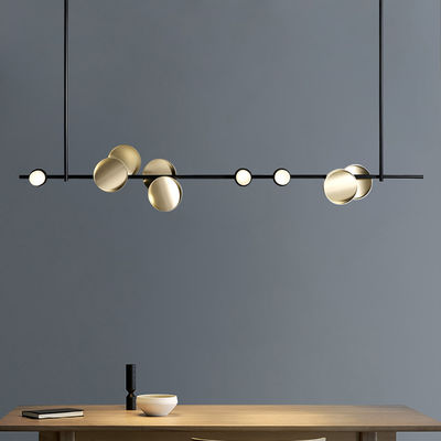 Modern Black Gold LED Long Chandelier for Bedroom Living Dining Study Room Kitchen Coffee Shop Typography (WH-MI-188)