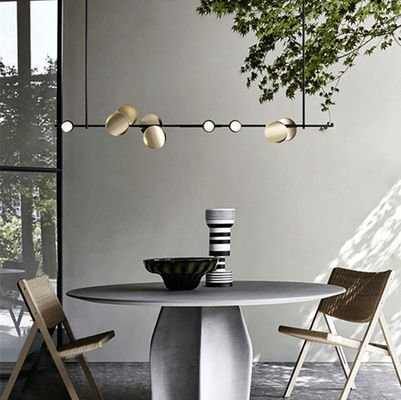 Modern Black Gold LED Long Chandelier for Bedroom Living Dining Study Room Kitchen Coffee Shop Typography (WH-MI-188)