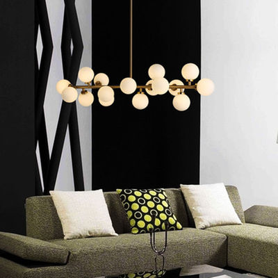Bubble Stik Chandelier Luxury Luster with Glass Round Lampshade home interior light(WH-MI-190)