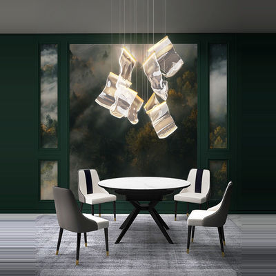 LED Postmodern Silver Love Paper Designer Stairs Staircase Chandelier Lighting Rinkle Suspended Lights(WH-MI-194)