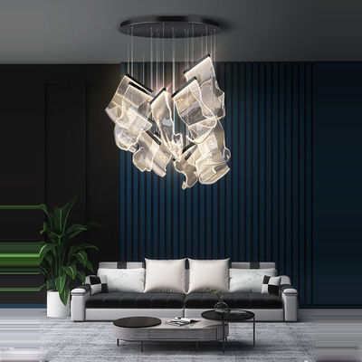LED Postmodern Silver Love Paper Designer Stairs Staircase Chandelier Lighting Rinkle Suspended Lights(WH-MI-194)