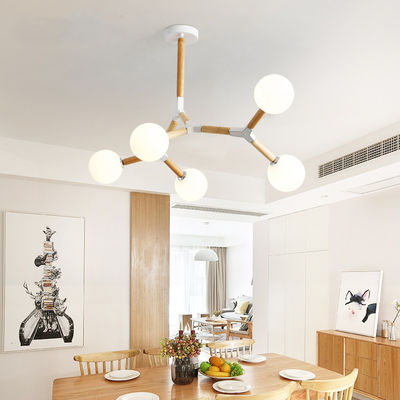 Creative Wooden Chandelier with glass bubble chandelier Sptnik Spider Chandelier(WH-MI-214)