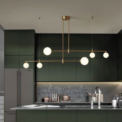 Modern long pendant light Glass Ball Pendant Lighting Dinning Room linear chandelier(WH-MI-221)