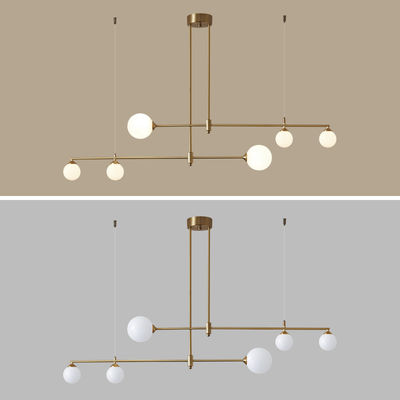 Modern long pendant light Glass Ball Pendant Lighting Dinning Room linear chandelier(WH-MI-221)
