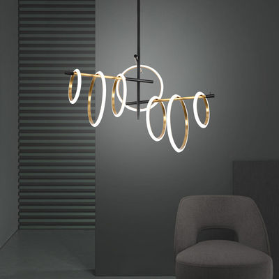 Postmodern LED Magnetic attraction pendant lamp Novelty living room Ring Chandelier(WH-MI-232)