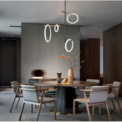 Postmodern LED Magnetic attraction pendant lamp Novelty living room Ring Chandelier(WH-MI-232)