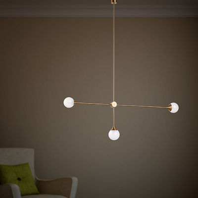 Nordic gold chandelier Line Iron Lighting Glass Ball Lampshade lustre industrial Chandelier(WH-MI-235)