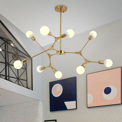 Modern iron chandeliers long drop chandelier Rose Gold Black Color E27 Bulb Chandelier(WH-MI-258)