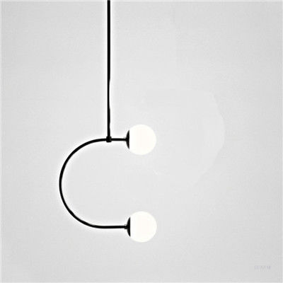 Art deco pendant light Nordic Lustre suspension light LED curved lamp Designer Chandelier(WH-MI-261)