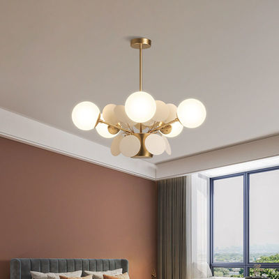Nordic art chandelier Romantic Flower Design lustre metal Warmth Glass light Dinging lamp(WH-MI-263)