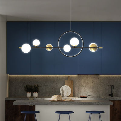 Postmodern glass ball chandelier flush mount circle led lamp Indoor black and gold chandelier(WH-MI-266)