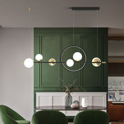 Postmodern glass ball chandelier flush mount circle led lamp Indoor black and gold chandelier(WH-MI-266)