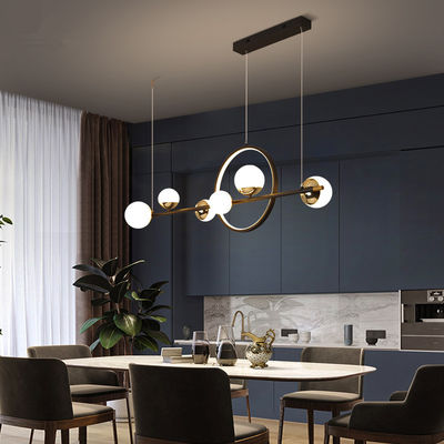 Postmodern glass ball chandelier flush mount circle led lamp Indoor black and gold chandelier(WH-MI-266)