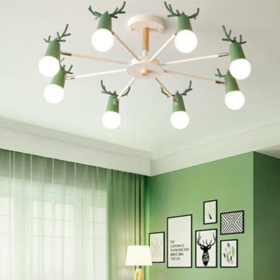 Modern wood chandelier horn deer Lampshade Kids room Girl room Chandelier(WH-MI-267)