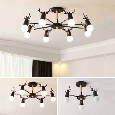 Modern wood chandelier horn deer Lampshade Kids room Girl room Chandelier(WH-MI-267)