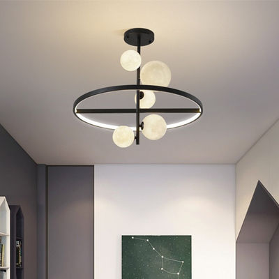 Nordic Style planet chandelier 3D Printing luxury LED glass ball light Modern Living Room Chandelier(WH-MI-268)