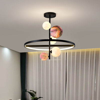 Nordic Style planet chandelier 3D Printing luxury LED glass ball light Modern Living Room Chandelier(WH-MI-268)