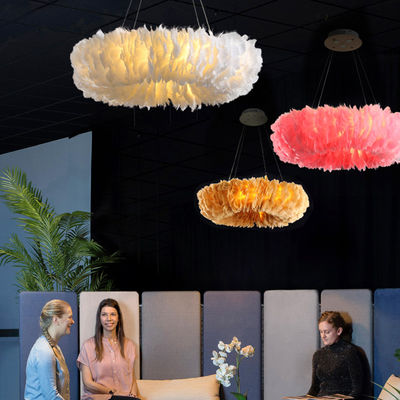 Feather Chandelier Lighting For Kids room lamp Bedroom staircase Restaurant ring chandelier(WH-MI-271)