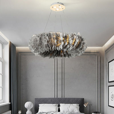 Feather Chandelier Lighting For Kids room lamp Bedroom staircase Restaurant ring chandelier(WH-MI-271)
