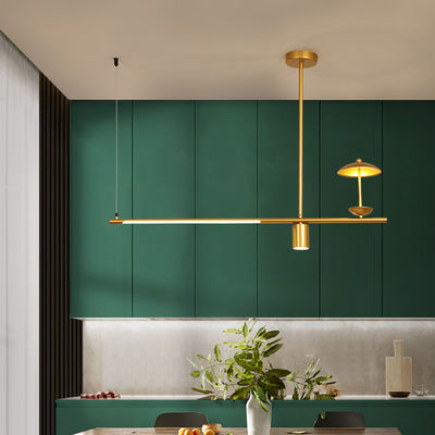 Black Simple LED Chandelier Modern Kitchen island Long Hanging Light(WH-MI-276)