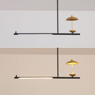 Black Simple LED Chandelier Modern Kitchen island Long Hanging Light(WH-MI-276)