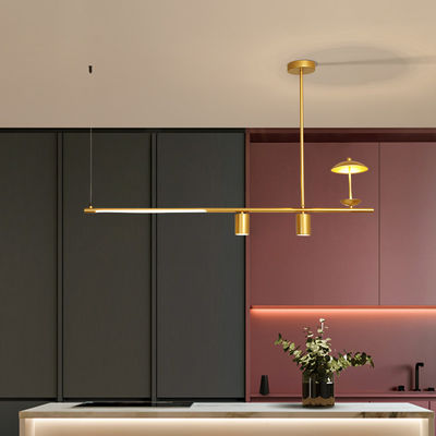 Black Simple LED Chandelier Modern Kitchen island Long Hanging Light(WH-MI-276)