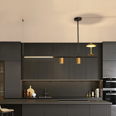Black Simple LED Chandelier Modern Kitchen island Long Hanging Light(WH-MI-276)
