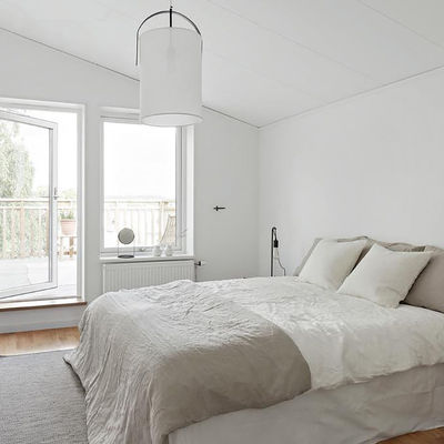 Nordic design Fabric Lampshade LED white pendant light for dining room Hotel Round Linen Pendant Lamp(WH-AP-106)