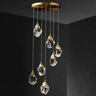 Nordic pendant lamps design diamond long wire light Led pendant lights Decoration stairs Suspended Lights(WH-AP-119)
