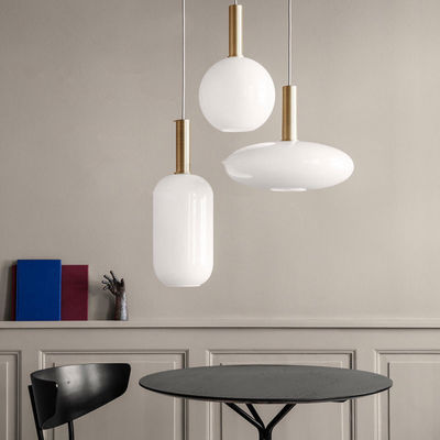 Nordic Glass Pendant Light  Round Oval Cylinder Milk White pendant light Hotel Restaurant Study Pendant Light(WH-AP-121)