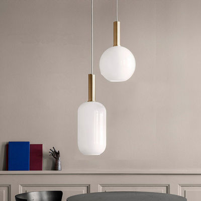 Nordic Glass Pendant Light  Round Oval Cylinder Milk White pendant light Hotel Restaurant Study Pendant Light(WH-AP-121)
