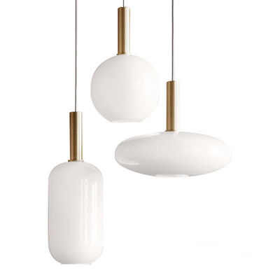 Nordic Glass Pendant Light  Round Oval Cylinder Milk White pendant light Hotel Restaurant Study Pendant Light(WH-AP-121)