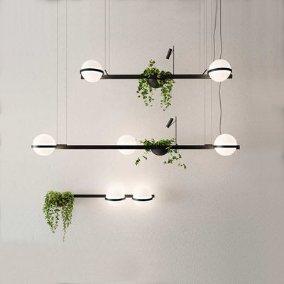 Led plant pendant light glass ball lamp creative Art pendant lamp country restaurant cafe bar suspension Lamp(WH-AP-125)