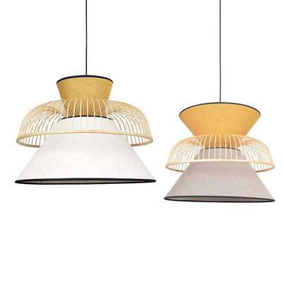 Japanese Fabric Bamboo Pendant Lights Minimalist LED Dining Room pendant light Living Room Suspension Lights(WH-AP-127)