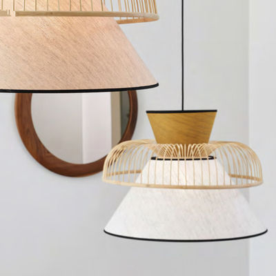 Japanese Fabric Bamboo Pendant Lights Minimalist LED Dining Room pendant light Living Room Suspension Lights(WH-AP-127)