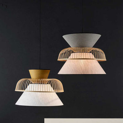 Japanese Fabric Bamboo Pendant Lights Minimalist LED Dining Room pendant light Living Room Suspension Lights(WH-AP-127)