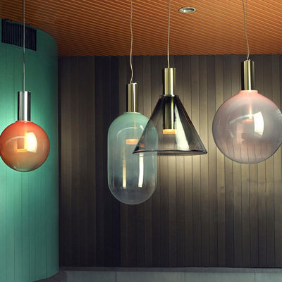 Post-modern LED Glass Pendant Lights design Nordic Gradient Cafe Living Room Hanging Lamps Pendant Lamp(WH-AP-143)