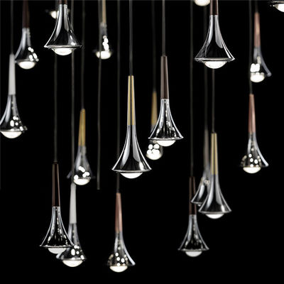 Nordic Long Pendant Light Stair Italian design lamp Villa Restaurant chrome light Living Room Pendant Light(WH-AP-153)