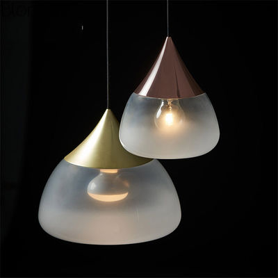 Water Glass Pendant Lights Drop Iron gold lamp Modern Led Living Room Bedroom Restaurant Pendant Lamp(WH-AP-156)