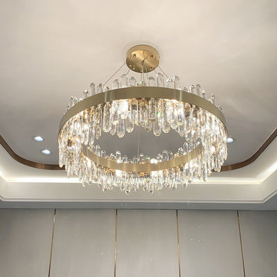 Modern Foyer Round Chandelier Luxury K9 Crystal Dimmable Pendant Lamp Cable Hanging Lamp (WH-MI-305)