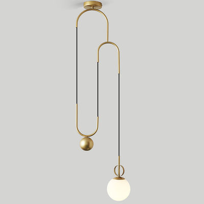 Modern linear pendant light Led Indoor Pulley Glass Ball Bedside Living Room Lighting Bedroom pendant Lamp(WH-AP-165)