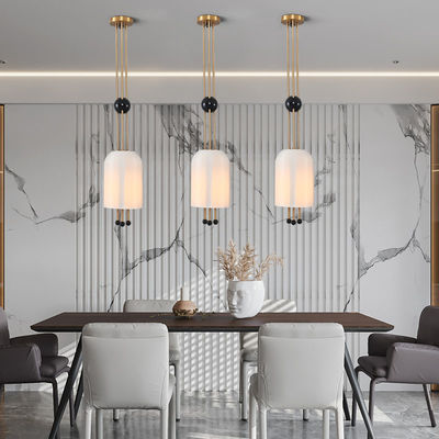 Modern white pendant light Single Head glass lampshade For Dining Room Creative lamps Lantern Pendant Lamp(WH-AP-175)