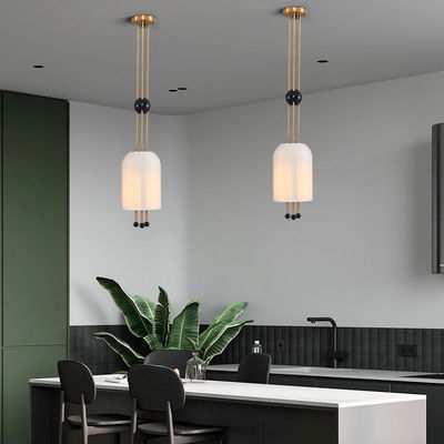 Modern white pendant light Single Head glass lampshade For Dining Room Creative lamps Lantern Pendant Lamp(WH-AP-175)