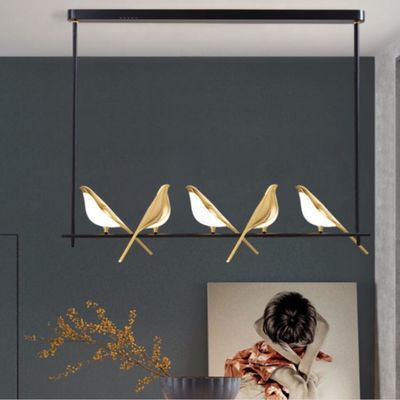 Postmodernism bird pendant light Loft Living room Restaurant LED luxury lamp Art Gold Magpie Home Pendant Lamp(WH-AP-177