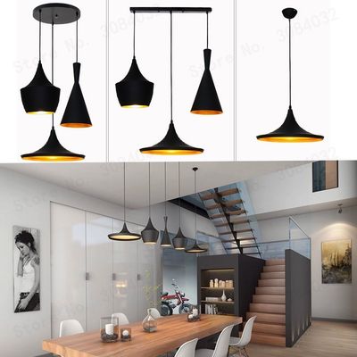 Industrial Pendant Light 3 Pieces/Set Vintage design black  metal LOFT Lamp Music Nordic Home Pendant Lamp(WH-AP-182)