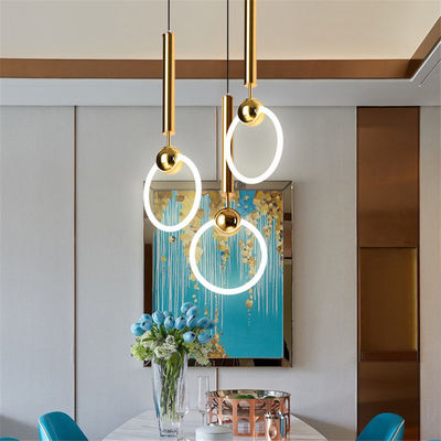 Modern Simple Circle Pendant Light Personality Iron gold pendant light Dining Room Study Hanging Ring Light(WH-AP-189)