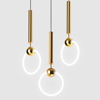 Modern Simple Circle Pendant Light Personality Iron gold pendant light Dining Room Study Hanging Ring Light(WH-AP-189)