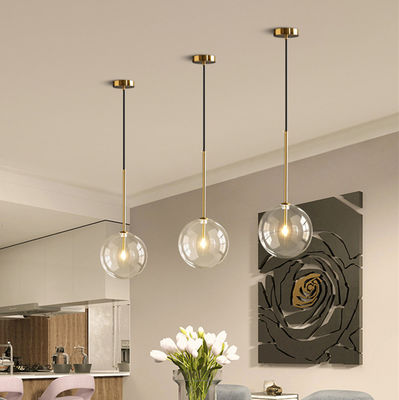 Post-modern Clear Glass Pendant Lights Dimmable G4 Dining Room Led Suspend Lamp Gold/Chrome Led Pendant Light(WH-AP-196)