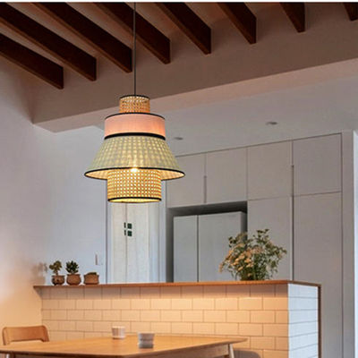 Nordic Bamboo Pendant Lights E27 New woven lamp for Dining Living Room Kitchen Office Shop Suspended Lamp(WH-AP-202)