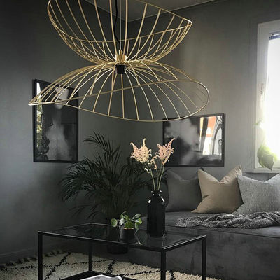 Postmodern Living Room Wrought Iron Pendant Light Gold Black Suspension Light for Bedroom Home Pendant Lamp(WH-AP-206)